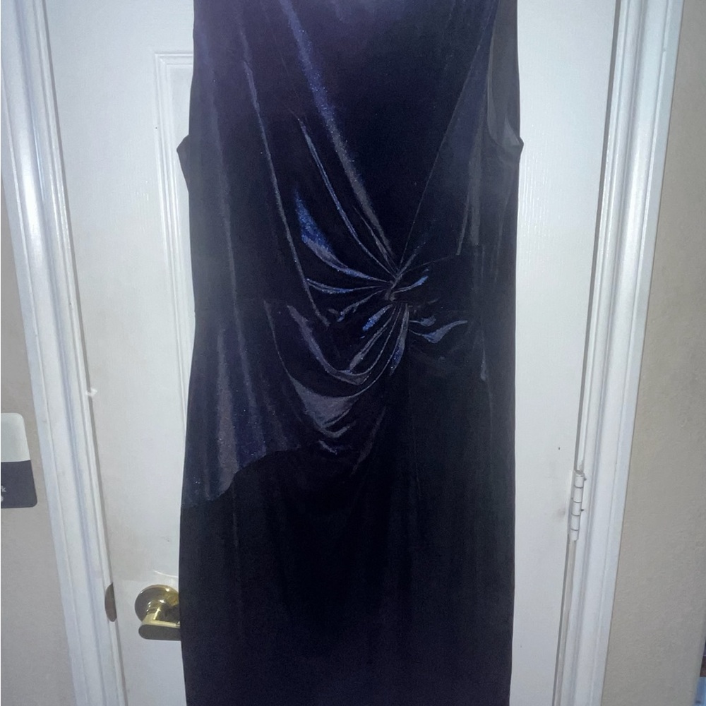 Elegant Blue Velvet Dress
